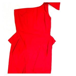 AKIRA LITTLE RED DRESS ONE SHOULDER
